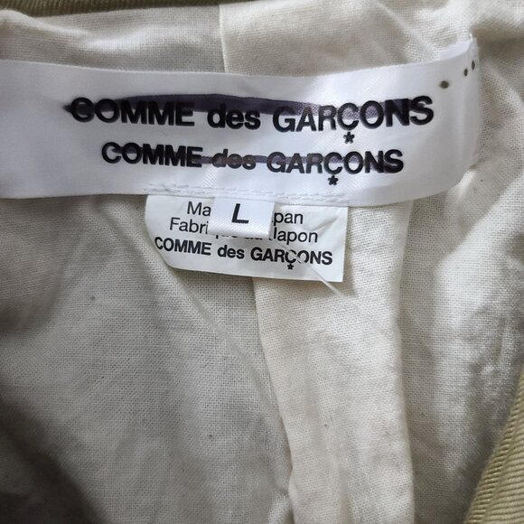 COMME DES GARCONS Curved Front Tailored Dart Jacket RO-J021 Khaki/Beige L NWOT - Picture 3 of 16